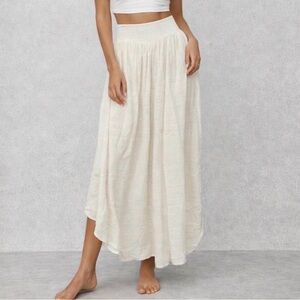 Nico Nico Cream Flowing Midi Skirt